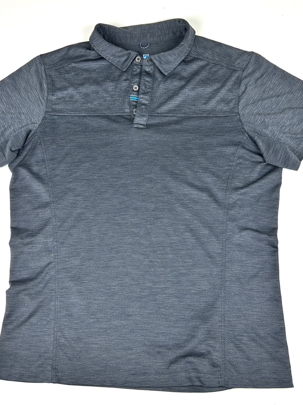 Kuhl Engineered Polo Shirt Mens Medium Gray Knit Hiking Short Sleeve Outdoor